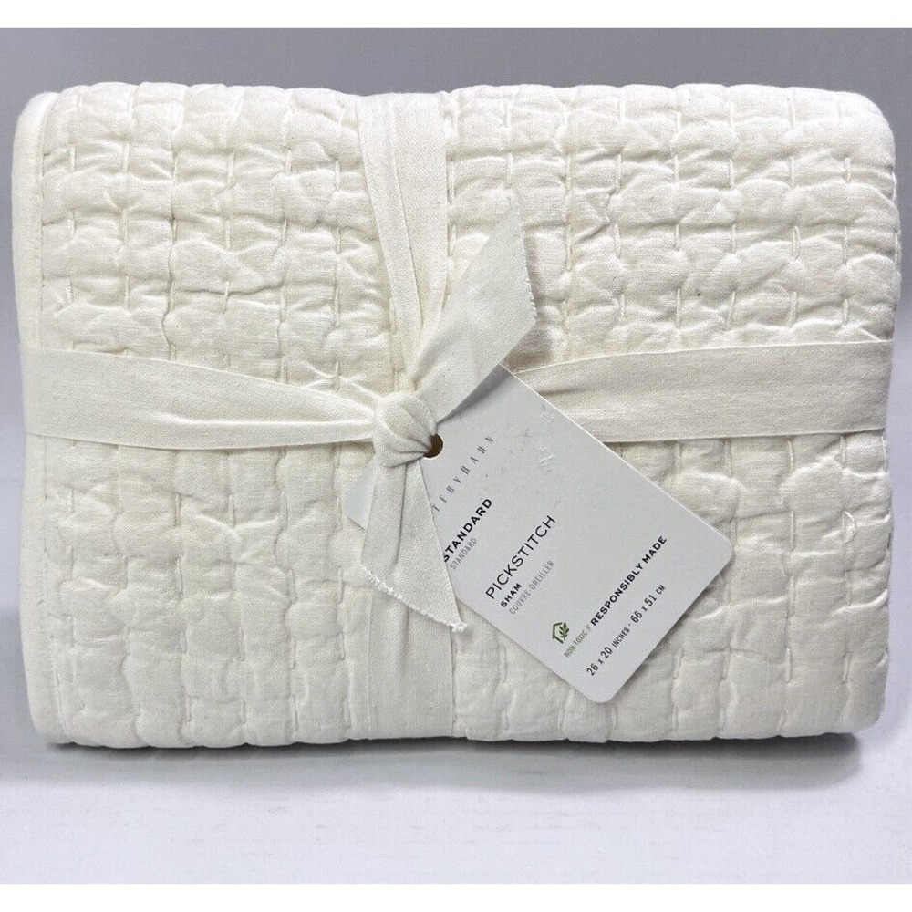 Pottery Barn Pickstitch Sham‎ Standard Size Responsibly Made Non-Toxic